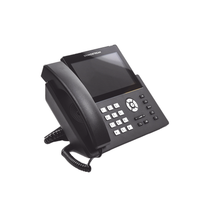 Teléfono IP Wi-Fi, Grado Operador, 12 líneas SIP con 6 cuentas, pantalla táctil  7", puertos Gigabit, Bluetooth, PoE, codec Opus, IPV4 IPV6 con gestión en la nube GDMS