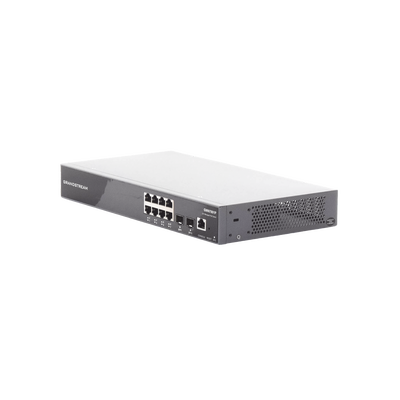 Switch PoE+ Gigabit Administrable   8 puertos 10 100 1000 Mbps + 2 Puertos SFP Uplink   Hasta 120W   Compatible con GWN Cloud.