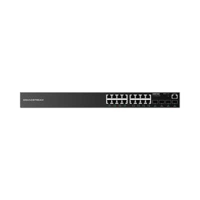 Switch Gigabit Administrable   16 puertos 10 100 1000 Mbps + 4 Puertos SFP Uplink   Compatible con GWN Cloud.