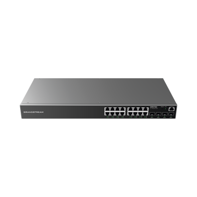 Switch Gigabit Administrable   16 puertos 10 100 1000 Mbps + 4 Puertos SFP Uplink   Compatible con GWN Cloud.