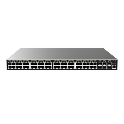 Switch Gigabit PoE+ Administrable   48 puertos 10 100 1000 Mbps + 6 Puertos SFP+   Hasta 400W   Compatible con GWN Cloud.