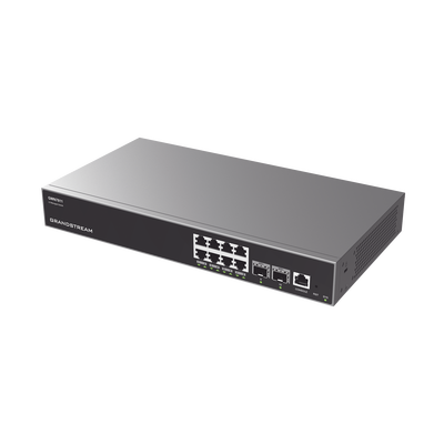 Switch Capa 3 Administrable   8 puertos 10 100 1000 Mbps + 2 Puertos SFP+ 10 Gigabit   Compatible con GWN Cloud.