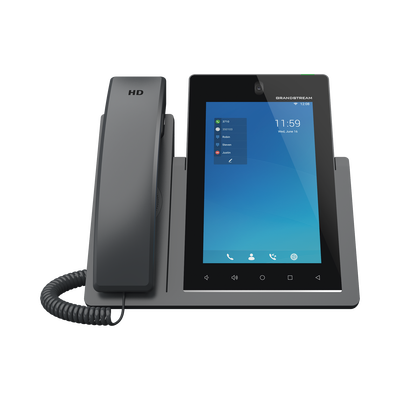 Teléfono IP Android 11, 16 líneas SIP con 16 cuentas, pantalla táctil  7", puertos Gigabit, Wi-Fi, Bluetooth, PoE, codec Opus, IPV4 IPV6 con gestión en la nube GDMS