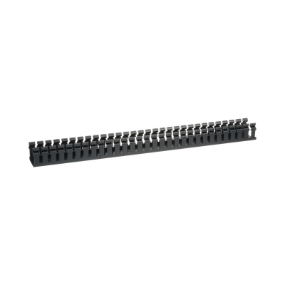 Canaleta Ranurada de PVC sin Tapa, Tipo H (Tapa Abisagrada), 55.1 mm de Ancho, 50.3 mm de Alto y 1828.8 mm de Largo, Color Negro