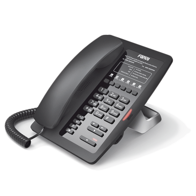 Teléfono IP para Hotelería, profesional con 6 teclas programables para servicio rápido (Hotline), plantilla personalizable con PoE