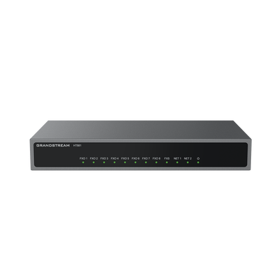 Gateway Analógico 8 FXO  (Conectar Lineas Analógicas)   3 Perfiles SIP   1 Puerto FXS   NAT de Alto Rendimiento   Soporte Lifeline   Fax T.38   Cifrado AES   Failover SIP   Conferencia de Voz 3 Vías
