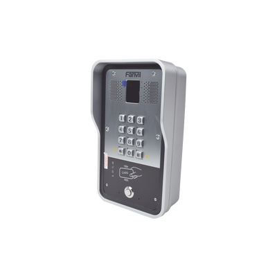 Audio Portero IP  2 líneas SIP con relevador integrado, Lector RFID para acceso por clave numérica, tarjeta o llamada remota, PoE