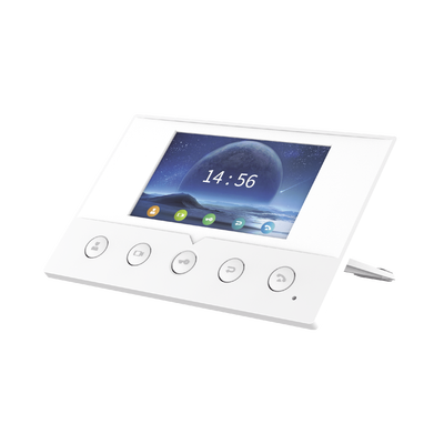 Monitor IP SIP para interior, Wi-Fi, pantalla a color de 4.3", audio de 2 vías, PoE, 8 interfaces de entrada de alarma.