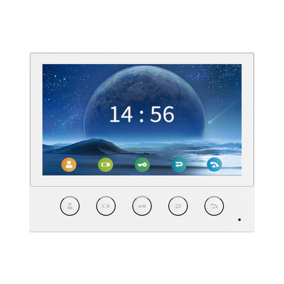 Monitor IP SIP para interior, Wi-Fi, pantalla táctil de 7", audio de 2 vías, PoE, 8 interfaces de entrada de alarma.