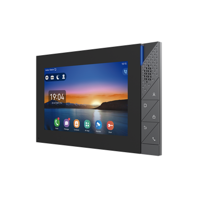 Monitor IP SIP para interior con Android, Wi-Fi, Bluetooth, pantalla táctil de 7", audio de 2 vías, PoE, 8 interfaces de entrada de alarma.