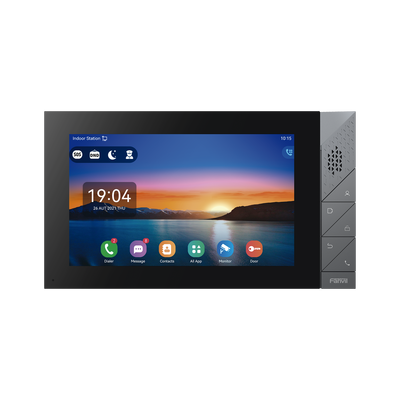 Monitor IP SIP para interior con Android, Wi-Fi, Bluetooth, pantalla táctil de 7", audio de 2 vías, PoE, 8 interfaces de entrada de alarma.