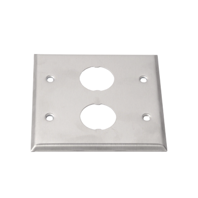Placa de Pared Doble IndustrialNet™, Para 2 Conectores Industriales, de Acero Inoxidable