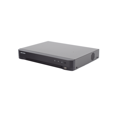 DVR 4 Canales TURBOHD + 2 Canales IP   5 Megapixel Lite - 3K Lite   Audio de Dos Vías por Coaxitron   Reconocimiento Facial   ACUSENSE (Evista falsas alarmas)   1 Bahía de Disco Duro   Salida de Video en Full HD