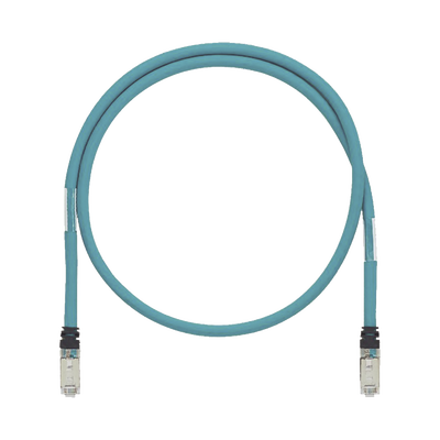 Patch Cord Cat6A de Grado Industrial 600V, Blindado SF UTP, Calibre 26 AWG, Color Aqua, 1.5m