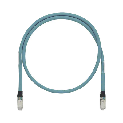 Patch Cord Cat6A de Grado Industrial 600V, Blindado SF UTP, Calibre 26 AWG, Color Aqua, 2 m