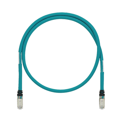 Patch Cord Cat5e de Grado Industrial 600V, Blindado SF UTP, Calibre 24 AWG, Color Aqua, 15m