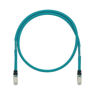 Patch Cord Cat5e de Grado Industrial 600V, Blindado SF UTP, Calibre 24 AWG, Color Aqua, 2m