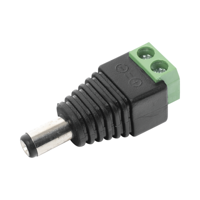Adaptador Macho Tipo Jack de 3.5 mm Polarizado de 12 Vcc   Terminales Tipo Tornillo   Polarizado (+ -)   Ideal para Cámaras de Video Vigilancia.