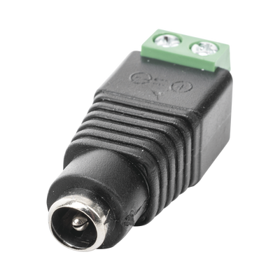 Adaptador Hembra Tipo Jack de 3.5 mm polarizado de 12 Vcc   Terminales Tipo Tornillo   Polarizado (+ -)   Ideal para Cámaras de Video Vigilancia.