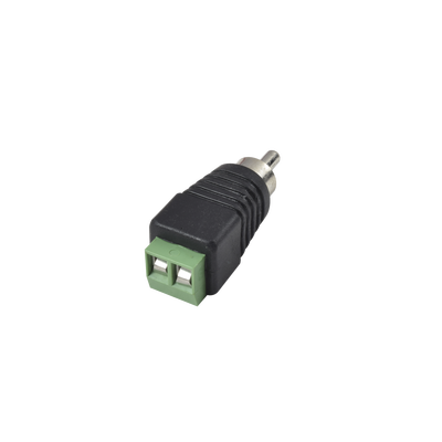 Adaptador RCA MACHO Tipo Jack Polarizado   Terminales Tipo Tornillo   Polarizado (+ -)   Recomendado para Video y AUDIO en sistemas de video vigilancia a 2 Hilos.