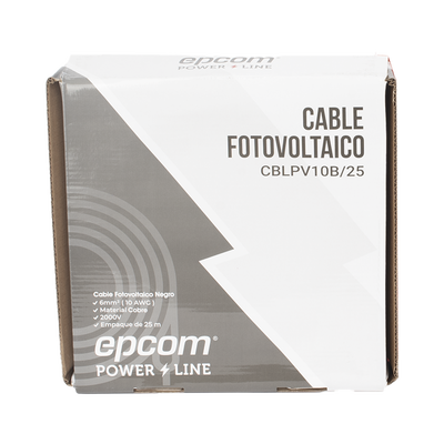 Kit de 2 rollos de 25 metros de cable fotovoltaico de cobre, rojo y negro, calibre 10 AWG (6mm²), Tipo PV,  1000 2000 V y 120°C.