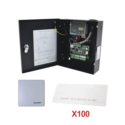 Kit para automatizar 1 ACCESO VEHICULAR con STICKERS en Parabrisas de vehiculos   Incluye Panel,  lector y 100 stickers   Software IVMS4200 incluido