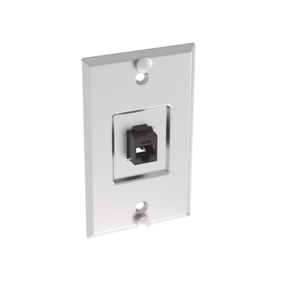 Placa de Pared Telefónica, Salida de 1 Puerto Keystone, Con Jack Cat6 Estilo 110 de Impacto, de Acero Inoxidable