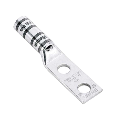 Terminal de Compresión Pan-Lug™ de Barril Largo, de Dos Orificios de 1 2", para Cable 6 AWG, Espacio entre Orificios de 1.75".