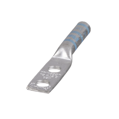 Terminal de Compresión de Barril Largo, de Dos Orificios de 1 4, para Cable 6 AWG, Espacios Entre Orificios de 0.63in
