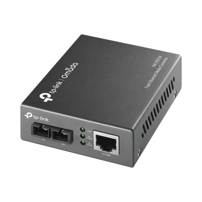 Convertidor Fibra Óptica Multimodo    1 Puerto RJ45 10 100 Mbps   Puerto Fibra Óptica SC 100 Mbps   Hasta 2 Km   Plug and Play