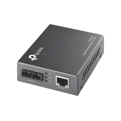Convertidor Fibra Óptica Multimodo    1 Puerto RJ45 10 100 1000 Mbps   Puerto Fibra Óptica SC 1000 Mbps   Hasta 550 metros   Plug and Play
