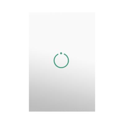 (ZWAVE) Interruptor On Off panel táctil touch inalámbrico Zwave Plus 1 boton. No requiere cable neutro, Compatible con Hubitat HC8, Álula  M2M, otros