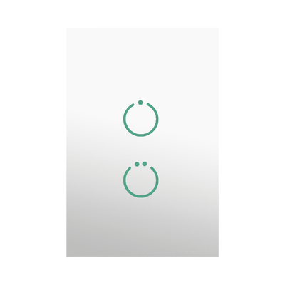 (ZWAVE) Interruptor On Off panel táctil touch inalámbrico Zwave Plus 2 botones. Compatible con Hubitat HC8, Álula  M2M, otro