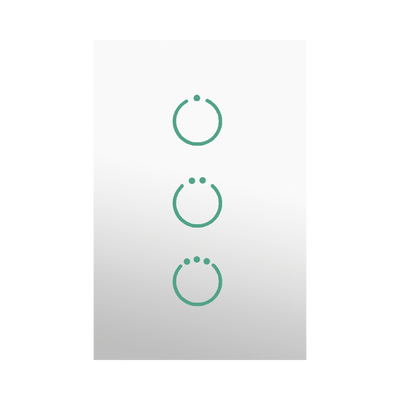(ZWAVE) Interruptor On Off panel táctil touch inalámbrico Zwave Plus 3 botones. Compatible con Hubitat HC8, Álula  M2M, otro