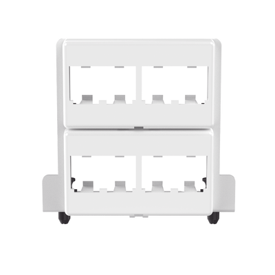 Patch Panel de 8 Puertos Mini-Com, Para Uso con Gabinetes Multipropósito, de Instalación a Presión, Color Blanco