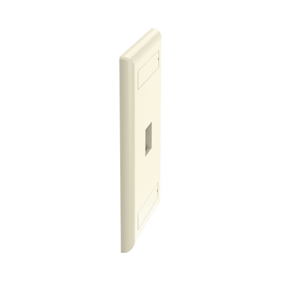 Placa de Pared Vertical, Salida Para 1 Puerto Keystone, Con Espacios Para Etiquetas, Color Marfil