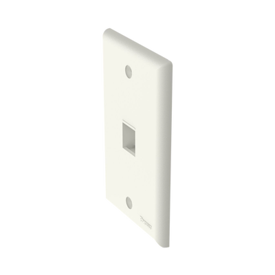 Placa de Pared Vertical, Salida Para 1 Puerto Keystone, Color Blanco Mate