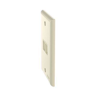 Placa de Pared Vertical, Salida Para 2 Puertos Keystone, Color Marfil