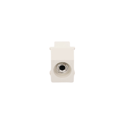 Módulo Acoplador Estéreo de 3.5mm (1 8"), Tipo Keystone, Para Soldar, Color Blanco Mate