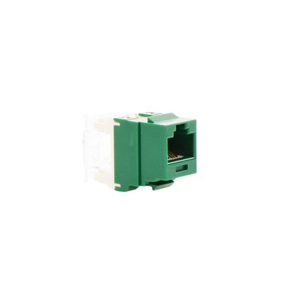 Conector Jack Estilo 110 (de Impacto), Tipo Keystone, Categoría 6, de 8 posiciones y 8 cables, Color Verde