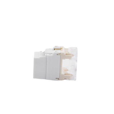 Conector Jack Estilo 110 (de Impacto), Tipo Keystone, Categoría 6, de 8 posiciones y 8 cables, Color Blanco