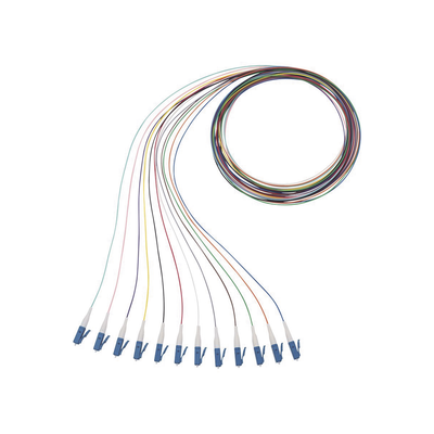 Kit de 12 Pigtails con Conector LC, Monomodo 9 125 OS2, 900um, de 1 Metro