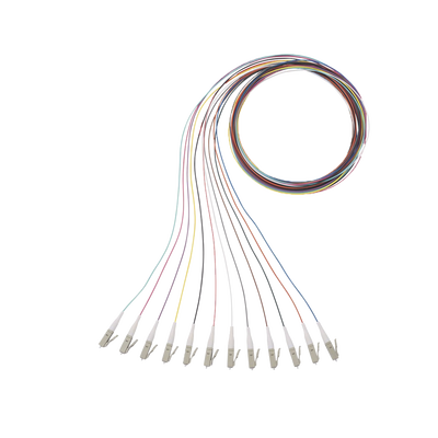 Kit de 12 Pigtails con Conector LC, Multimodo 50 125 OM3, 900um, de 1 Metro