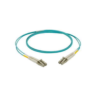 Jumper de Fibra Optica Multimodo 50 125 OM3, LC-LC Duplex, LSZH, Color Aqua, 3 Metros