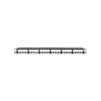 Panel de Parcheo Modular Keystone (Sin Conectores), Numerado y Espacio para Etiquetas, de 24 puertos, 1UR
