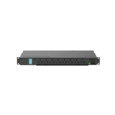 PDU Monitoreable (MI) para Distribución de Energía, Enchufe de Entrada NEMA 5-15P, Con 8 Salidas 5-20R, Horizontal 19in, 120 Vca, 15 Amp, 1UR