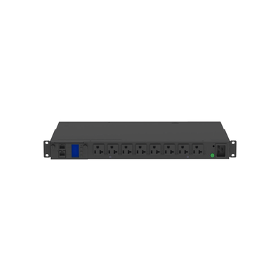 PDU Switchable y Monitoreable por Toma (MS) para Distribución de Energía, Enchufe de Entrada NEMA L5-20P, Con 8 Salidas 5-20R, Horizontal 19in, 120 Vca, 15 Amp, 1UR