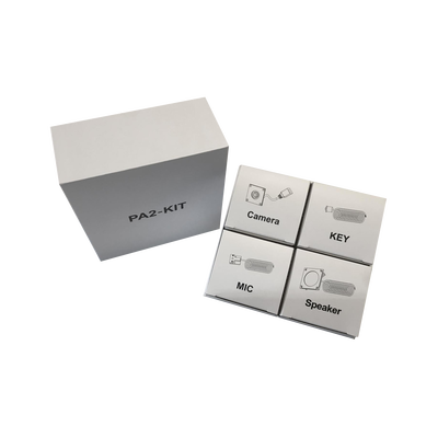 KIT de Accesorios para el modelo PA2F, incluye cámara, micrófono, parlante y botón, múltiples aplicaciones