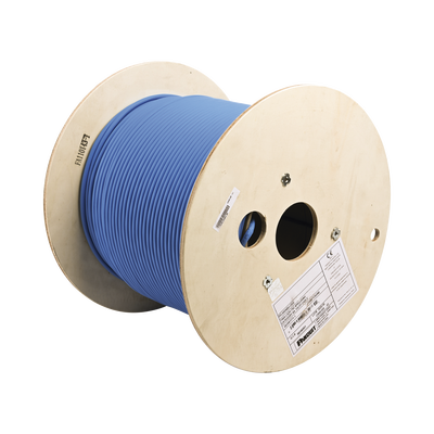 Bobina de Cable Blindado F UTP de 4 Pares, Cat6A, Soporte de Aplicaciones 10GBase-T, LSZH (Libre de Gases Tóxicos), Color Azul, 305m