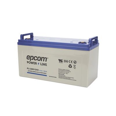 Batería 12 Vcc   120 Ah   UL   Tecnología AGM-VRLA   CICLO PROFUNDO   Para uso en aplicaciones fotovoltaicas y de emergencia    Terminales T4